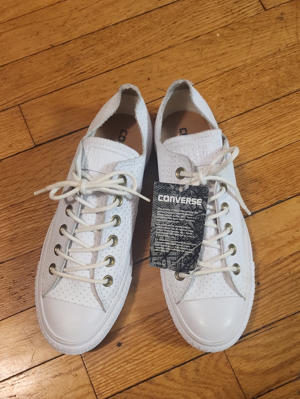 Converse White Perforated Low Top Sneakers
